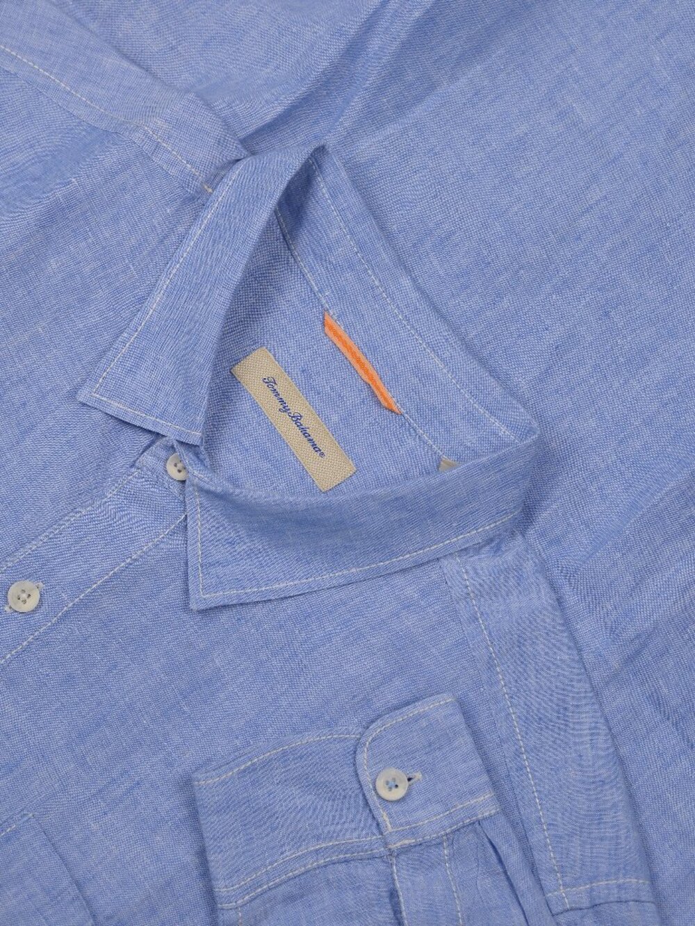 Tommy Bahama Men's 100% Linen LS Button Up Shirt Light Blue XXL
